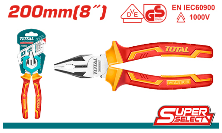 PINZA COMBINADA (UNIVERSAL) AISLADA 1000V 200 MM - TOTAL
