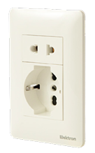 TOMA SCHUKO+TOMA BLANCO ALPES CURVE ELKTRON
