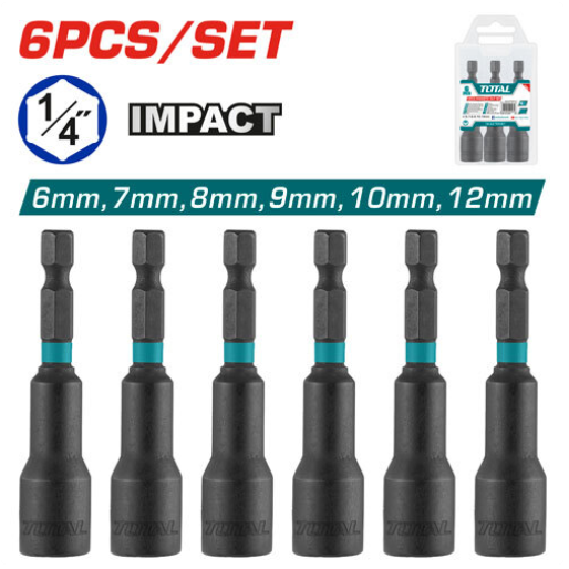 ADAPTADOR VASOS (LLAVES TUBO) PARA ATORN DE IMPACTO (6 PZS) - TOTAL TAC2765061 6941639838692