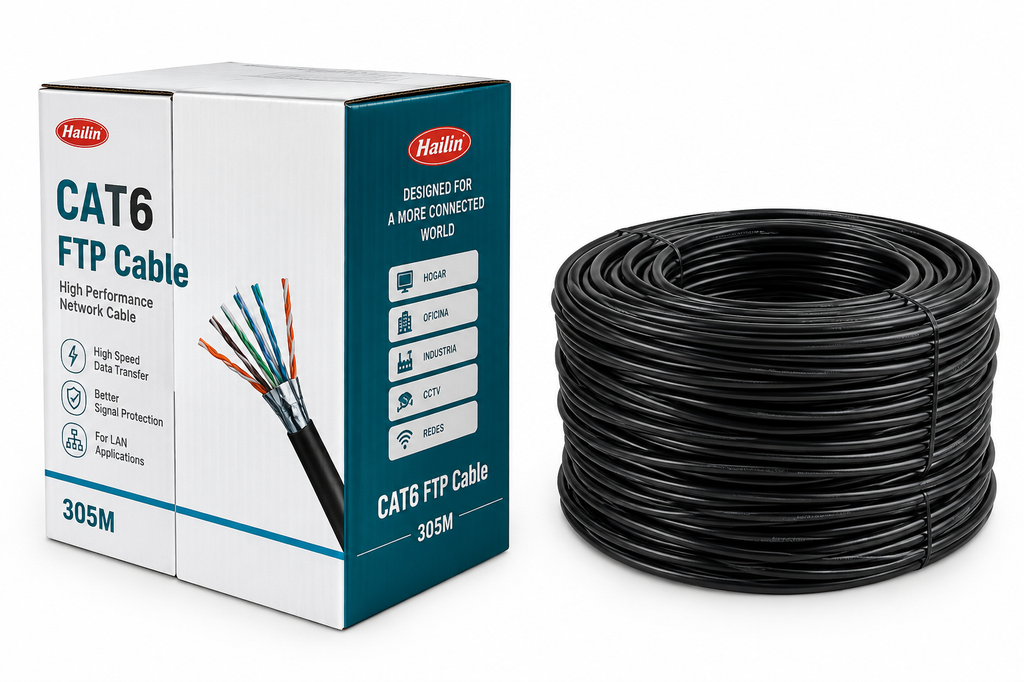 CABLE UTP CAT6 NEGRO UNI 143719-TOSUN
