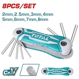 Juego de llave allen 2mm-8mm plegable-total